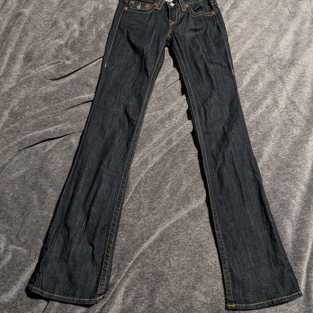 True Religion Dark Indigo Wide Leg Jeans